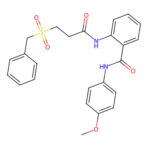 2-(3-benzylsulfonylpropanoylamino)-N-(4-methoxyphenyl)benzamide structure
