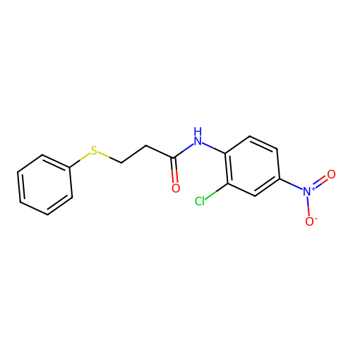 N-(2-chloro-4-nitrophenyl)-3-phenylsulfanylpropanamide structure