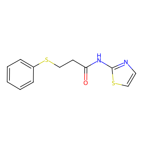 3-苯硫基-N-(1,3-噻唑-2-基)丙酰胺 structure