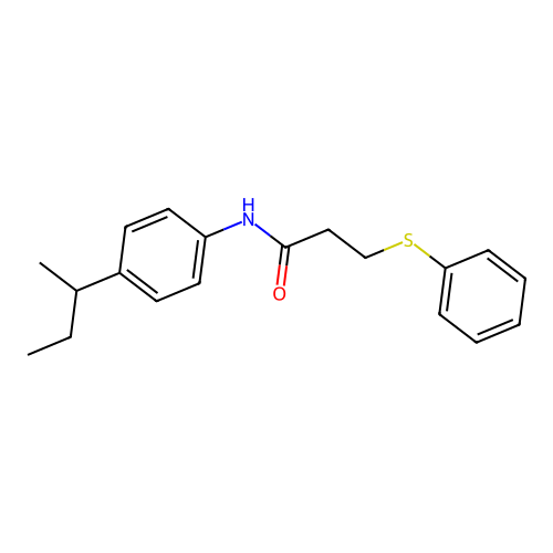 N-[4-(butan-2-yl)phenyl]-3-(phenylsulfanyl)propanamide structure