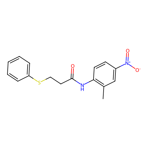 N-(2-methyl-4-nitrophenyl)-3-phenylsulfanylpropanamide structure