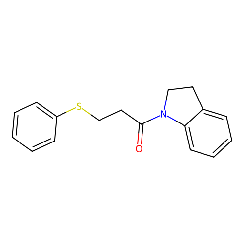 1-(2,3-Dihydroindol-1-yl)-3-phenylsulfanylpropan-1-one structure
