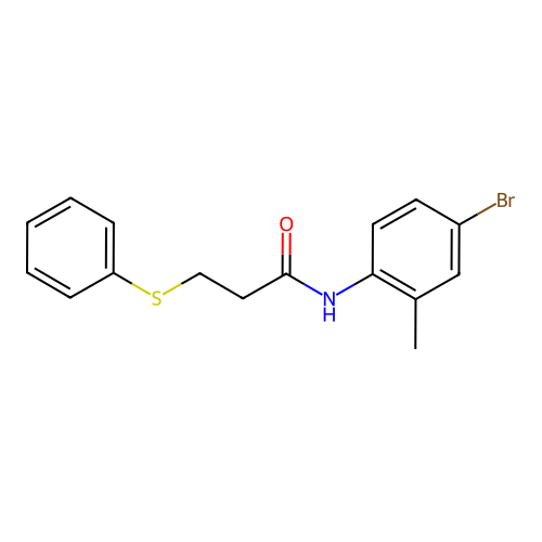 N-(4-bromo-2-methylphenyl)-3-phenylsulfanylpropanamide structure