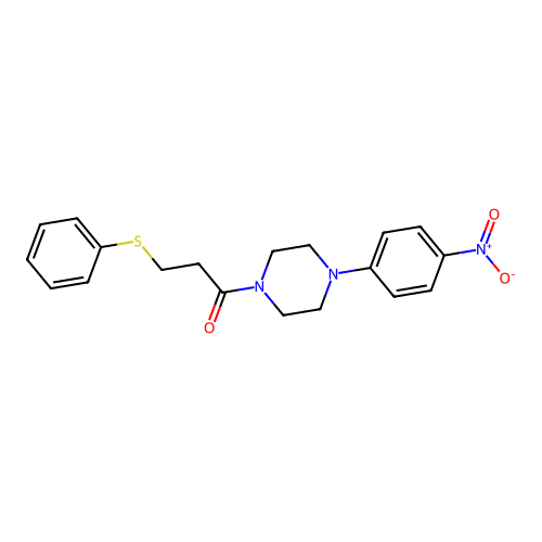 1-[4-(4-Nitrophenyl)piperazin-1-yl]-3-phenylsulfanylpropan-1-one structure
