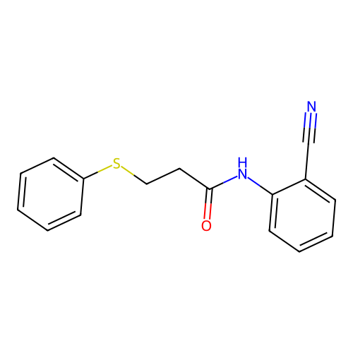 N-(2-cyanophenyl)-3-(phenylsulfanyl)propanamide structure