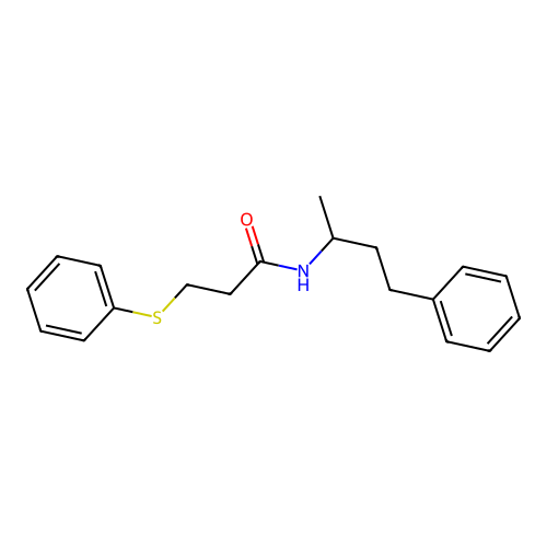N-(4-phenylbutan-2-yl)-3-(phenylsulfanyl)propanamide structure