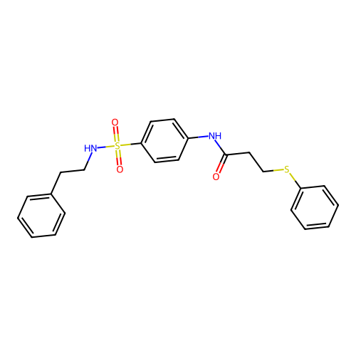 N-{4-[(2-phenylethyl)sulfamoyl]phenyl}-3-(phenylsulfanyl)propanamide structure