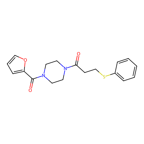 1-(2-Furoyl)-4-[3-(phenylthio)propanoyl]piperazine structure