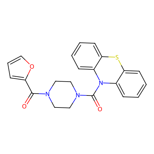 Furan-2-yl-[4-(phenothiazine-10-carbonyl)piperazin-1-yl]methanone structure