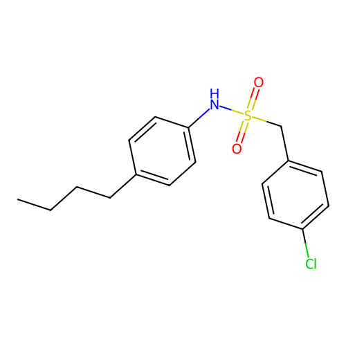 N-(4-butylphenyl)-1-(4-chlorophenyl)methanesulfonamide structure