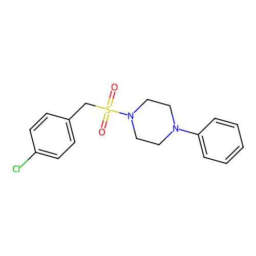 1-[(4-Chlorophenyl)methylsulfonyl]-4-phenylpiperazine structure