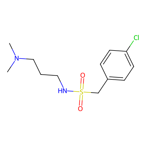 1-(4-chlorophenyl)-N-[3-(dimethylamino)propyl]methanesulfonamide structure