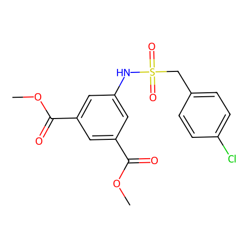 Dimethyl 5-{[(4-chlorobenzyl)sulfonyl]amino}benzene-1,3-dicarboxylate structure