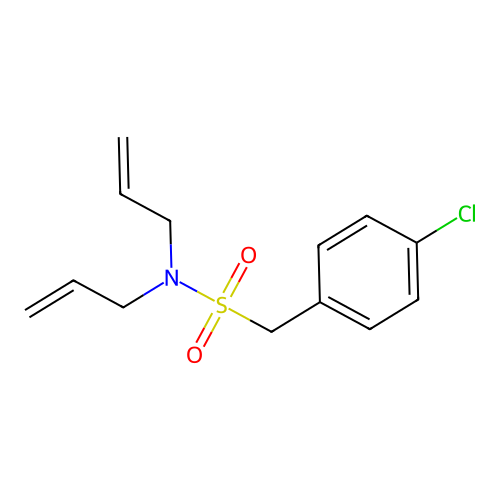 1-(4-chlorophenyl)-N,N-bis(prop-2-enyl)methanesulfonamide structure
