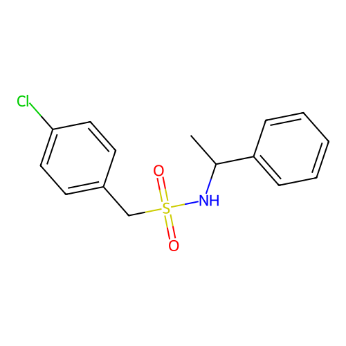 1-(4-chlorophenyl)-N-(1-phenylethyl)methanesulfonamide structure