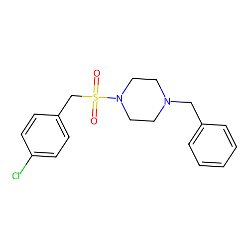 1-Benzyl-4-[(4-chlorobenzyl)sulfonyl]piperazine structure