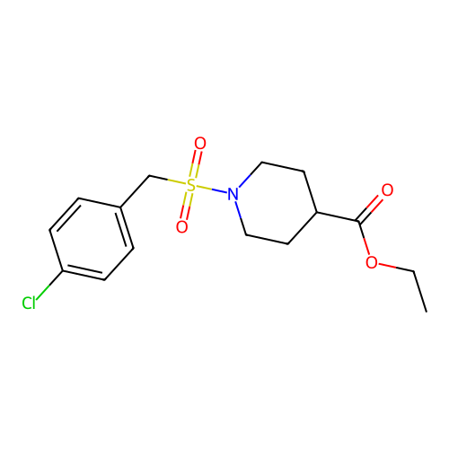 Ethyl 1-[(4-chlorobenzyl)sulfonyl]-4-piperidinecarboxylate structure