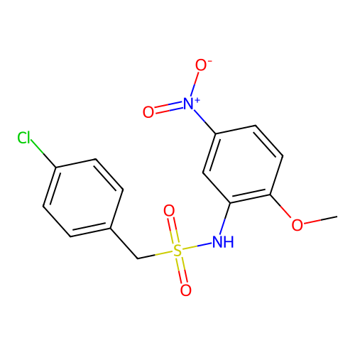 1-(4-chlorophenyl)-N-(2-methoxy-5-nitrophenyl)methanesulfonamide structure