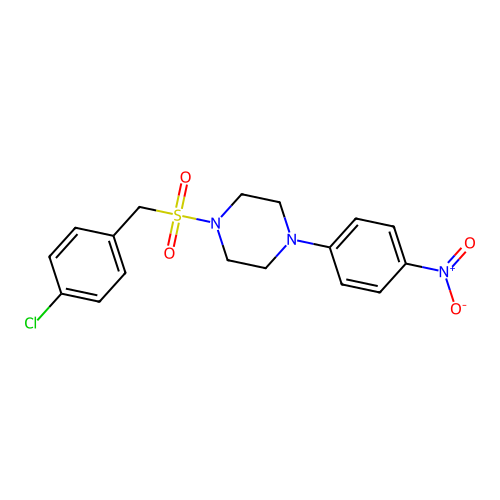1-[(4-Chlorobenzyl)sulfonyl]-4-(4-nitrophenyl)piperazine structure