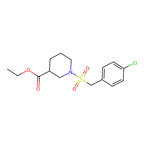 Ethyl 1-[(4-chlorobenzyl)sulfonyl]piperidine-3-carboxylate structure