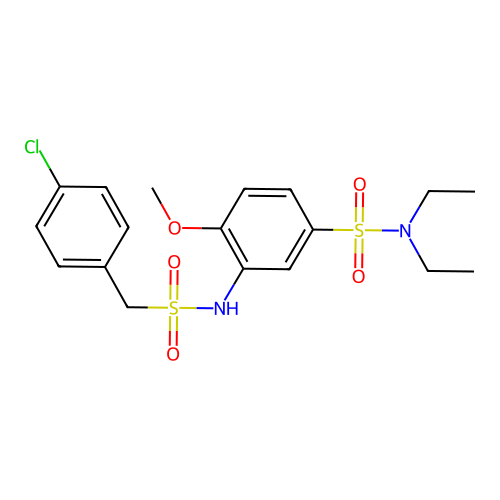 3-[(4-chlorophenyl)methylsulfonylamino]-N,N-diethyl-4-methoxybenzenesulfonamide structure