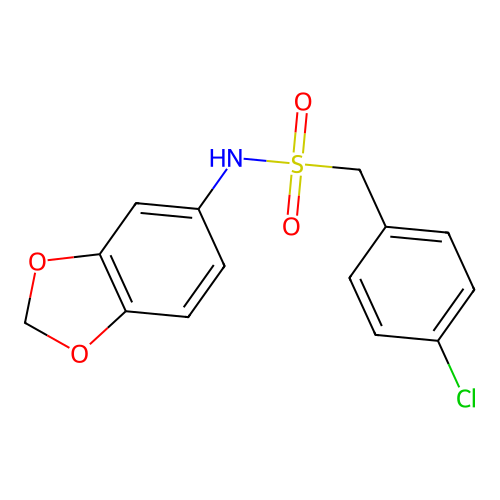 N-(1,3-benzodioxol-5-yl)-1-(4-chlorophenyl)methanesulfonamide structure