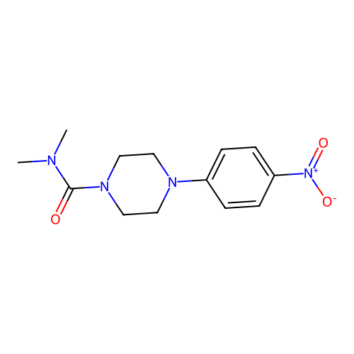 N,N-dimethyl-4-(4-nitrophenyl)piperazine-1-carboxamide structure