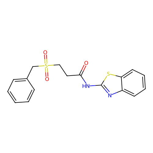 N-(1,3-benzothiazol-2-yl)-3-benzylsulfonylpropanamide structure