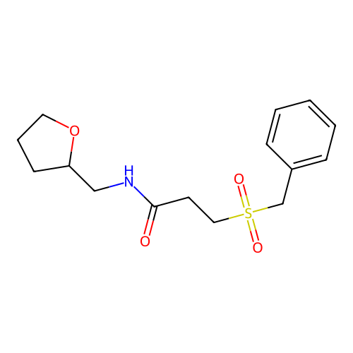 3-benzylsulfonyl-N-(oxolan-2-ylmethyl)propanamide structure