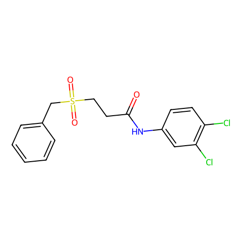 3-benzylsulfonyl-N-(3,4-dichlorophenyl)propanamide structure