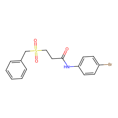 3-benzylsulfonyl-N-(4-bromophenyl)propanamide structure