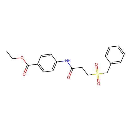 Ethyl 4-(3-(benzylsulfonyl)propanamido)benzoate structure