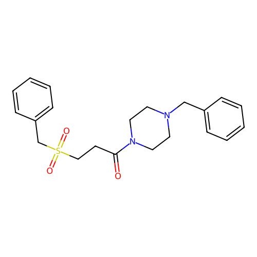 1-Benzyl-4-[3-(benzylsulfonyl)propanoyl]piperazine structure