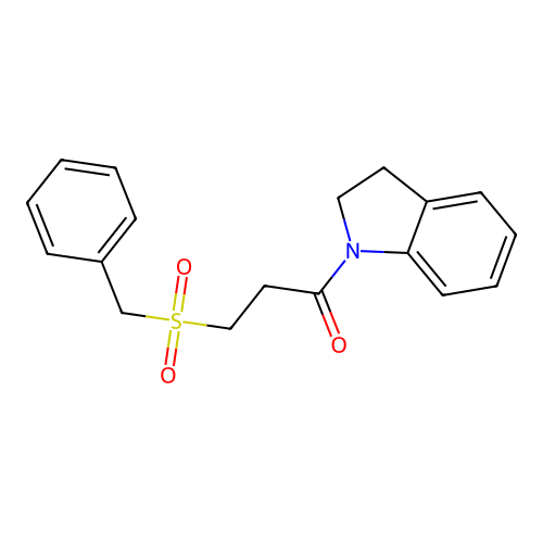 3-Benzylsulfonyl-1-(2,3-dihydroindol-1-yl)propan-1-one structure