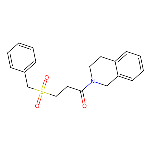 3-(benzylsulfonyl)-1-(3,4-dihydroisoquinolin-2(1H)-yl)propan-1-one structure
