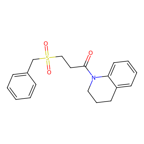 3-(benzylsulfonyl)-1-(3,4-dihydroquinolin-1(2H)-yl)propan-1-one structure