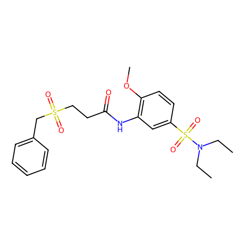 3-benzylsulfonyl-N-[5-(diethylsulfamoyl)-2-methoxyphenyl]propanamide structure