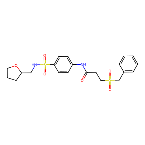 3-benzylsulfonyl-N-[4-(oxolan-2-ylmethylsulfamoyl)phenyl]propanamide structure