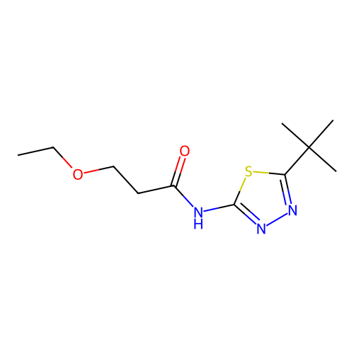 N-(5-tert-butyl-1,3,4-thiadiazol-2-yl)-3-ethoxypropanamide structure