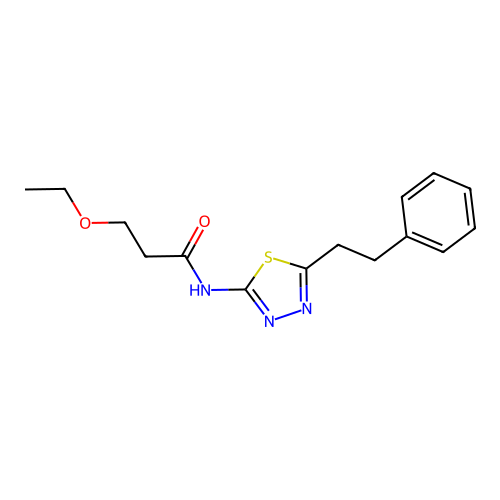 3-ethoxy-N-[5-(2-phenylethyl)-1,3,4-thiadiazol-2-yl]propanamide structure