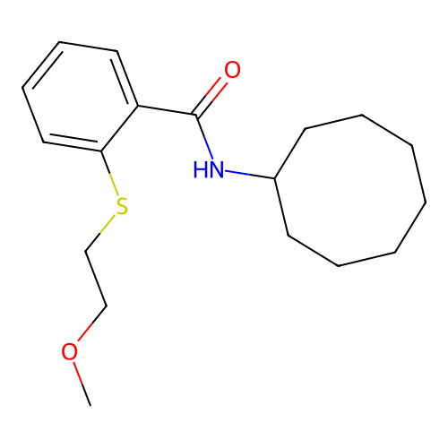 N-cyclooctyl-2-(2-methoxyethylsulfanyl)benzamide structure