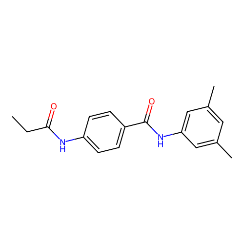 N-(3,5-dimethylphenyl)-4-(propanoylamino)benzamide structure