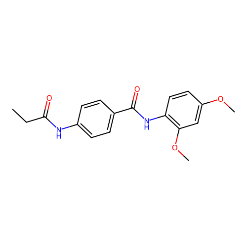 N-(2,4-dimethoxyphenyl)-4-(propanoylamino)benzamide structure
