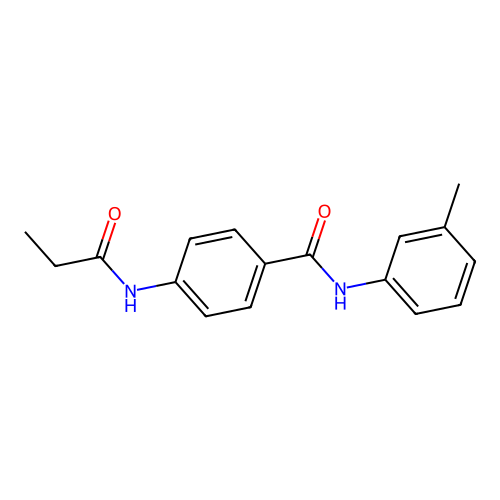 N-(3-methylphenyl)-4-(propanoylamino)benzamide structure