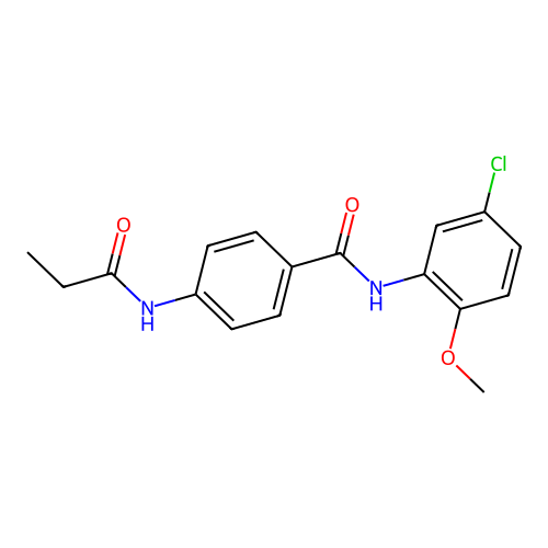 N-(5-chloro-2-methoxyphenyl)-4-(propanoylamino)benzamide structure