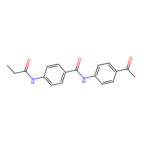 N-(4-acetylphenyl)-4-(propanoylamino)benzamide structure