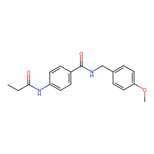 N-(4-methoxybenzyl)-4-(propanoylamino)benzamide structure