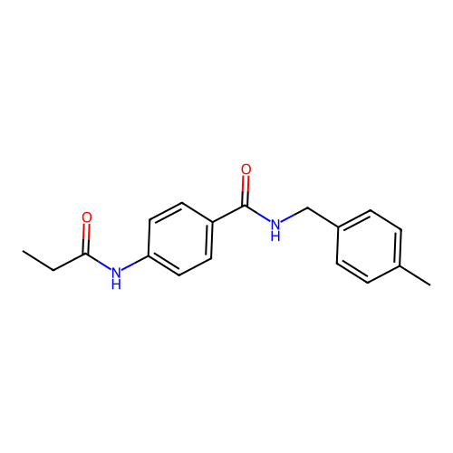 N-[(4-methylphenyl)methyl]-4-(propanoylamino)benzamide structure