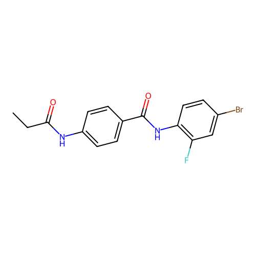 N-(4-bromo-2-fluorophenyl)-4-(propanoylamino)benzamide structure