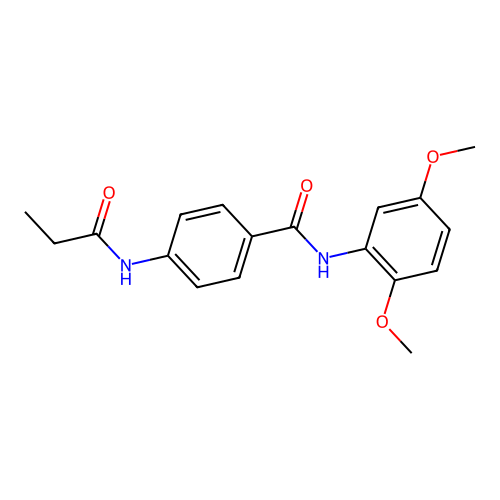 N-(2,5-dimethoxyphenyl)-4-(propanoylamino)benzamide structure